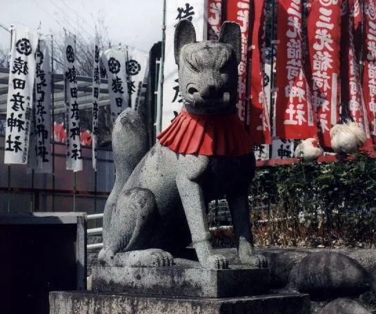 犬山城の神社にある稲荷像