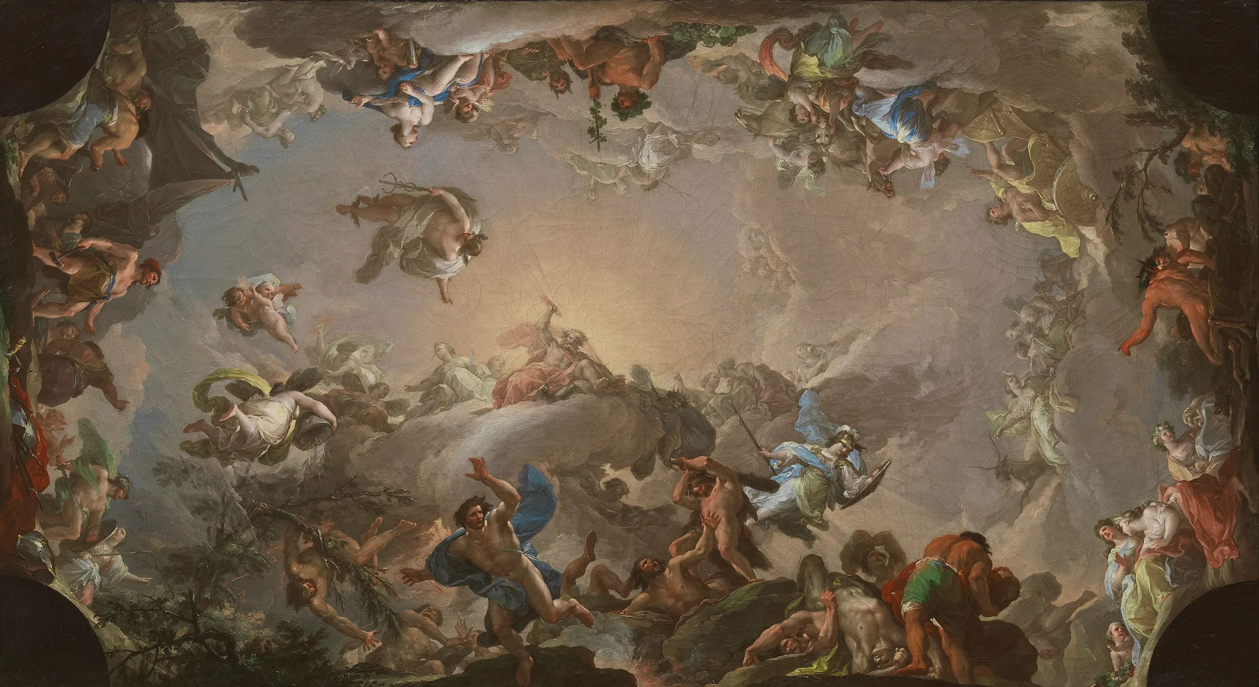 フランシスコ・バイエウ・イ・スビアス『オリュンポス、巨人族の戦い』1764年