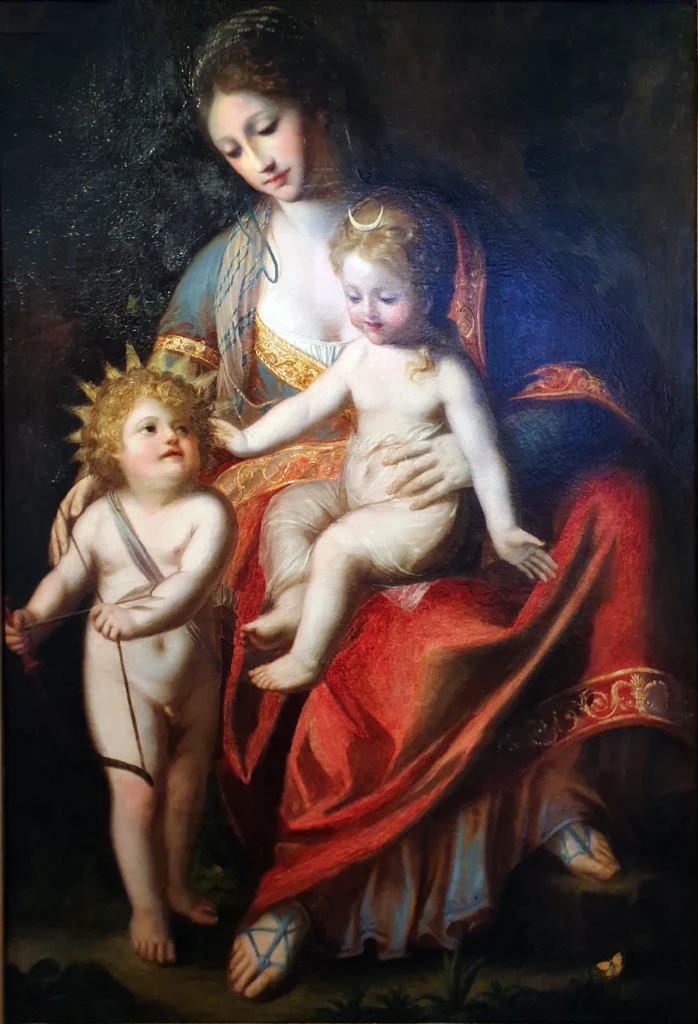 アントン・ラファエル・メングス『ラトーナとその子供たちアポロとダイアナ』1769年