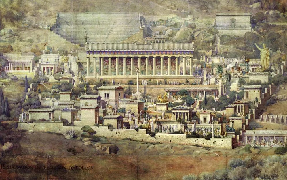 アルベール・トゥルネール-古代デルフィの想像図1894 年
