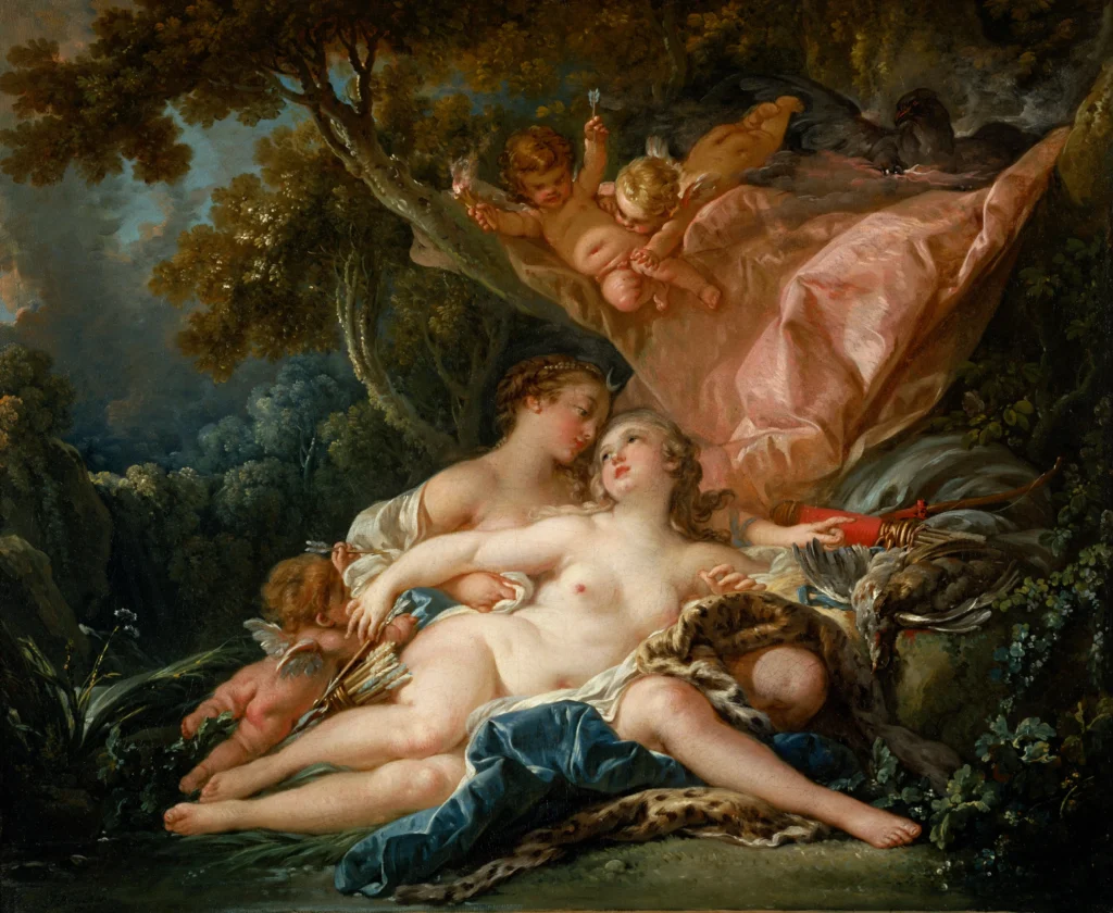 フランソワ・ブーシェ『ダイアナに扮したユピテルとニンフ・カリスト』1759年