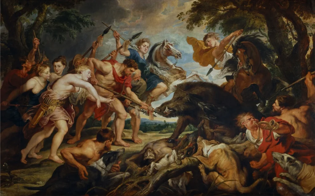 ピーテル・パウル・ルーベンス『カリュドンのイノシシ狩り』1650年