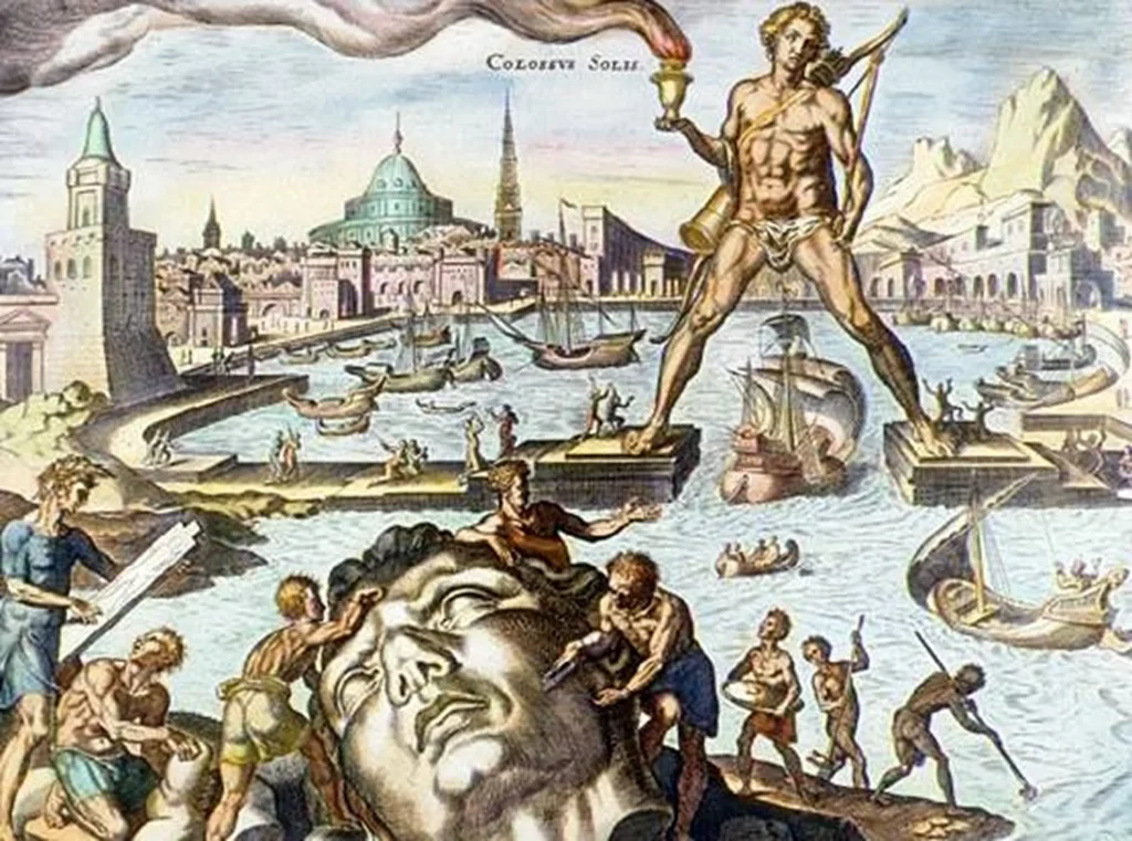 マールテン・ファン・ヘームスケルク/フィリップ・ガレ-1572年に描かれたロドスの巨像の想像図