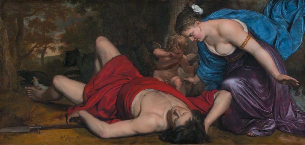 コルネリス・ホルステイン『死んだアドニスを嘆くヴィーナスとキューピッド』1656年