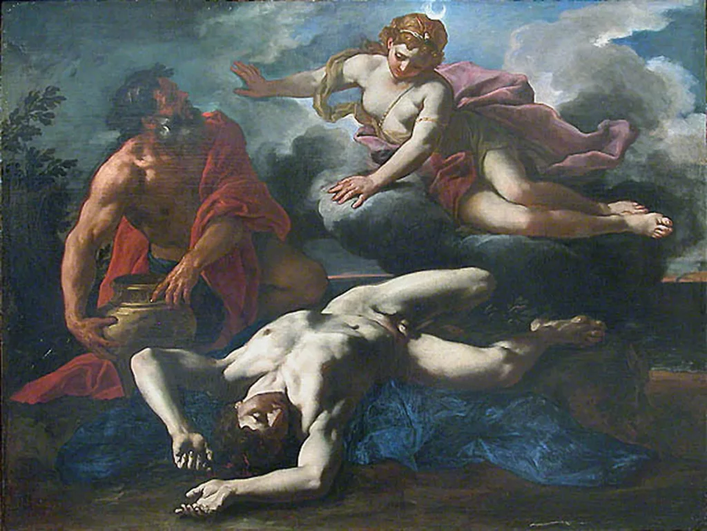 ダニエル・ザイター『アルテミスと死せるオーリーオーン』1685年