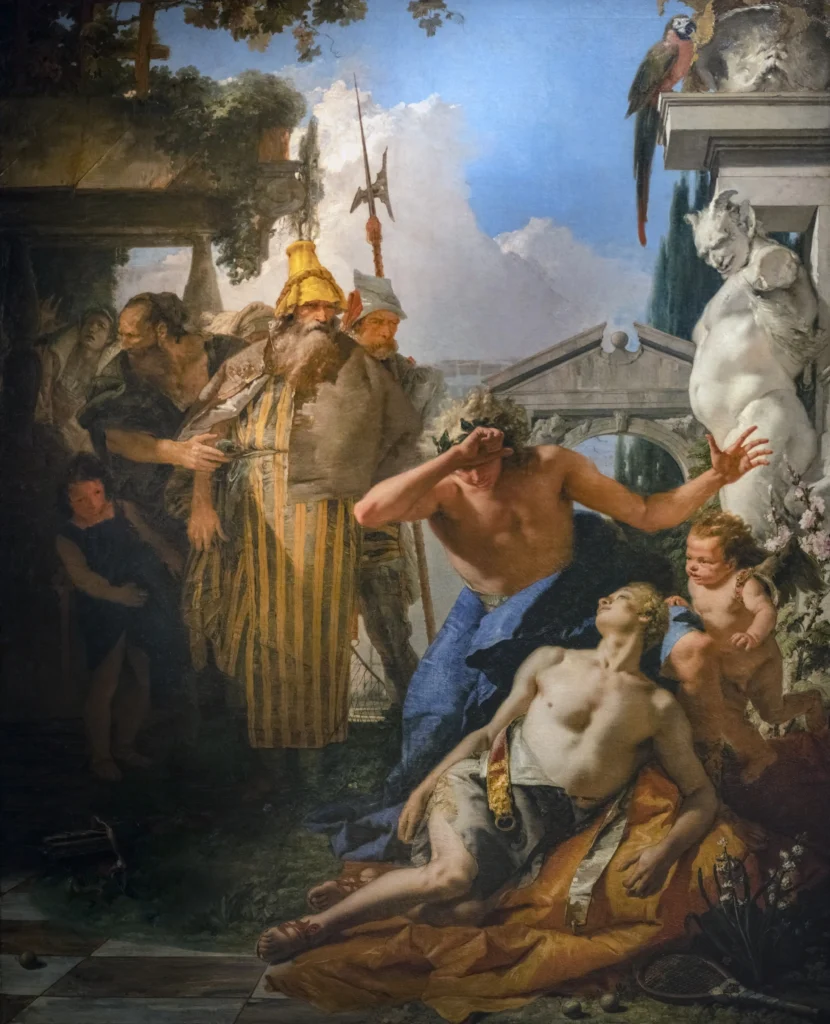 ジョヴァンニ・バッティスタ・ティエポロ『ヒュアキントスの死』1752年-1753年頃