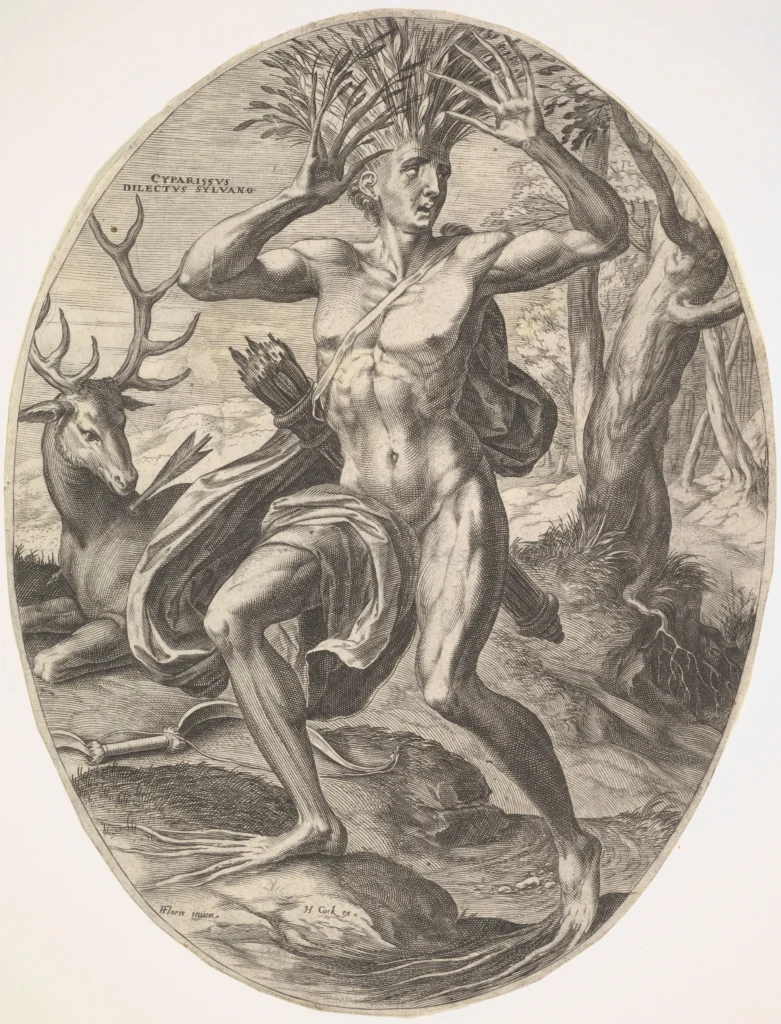 Cornelis Cort 『Cyparissus, from "The Rural Gods"』 1565年