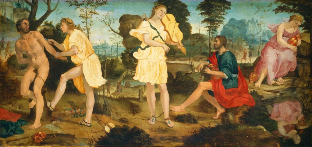 ミケランジェロ・アンセルミ『アポロとマルシュアス』1540年