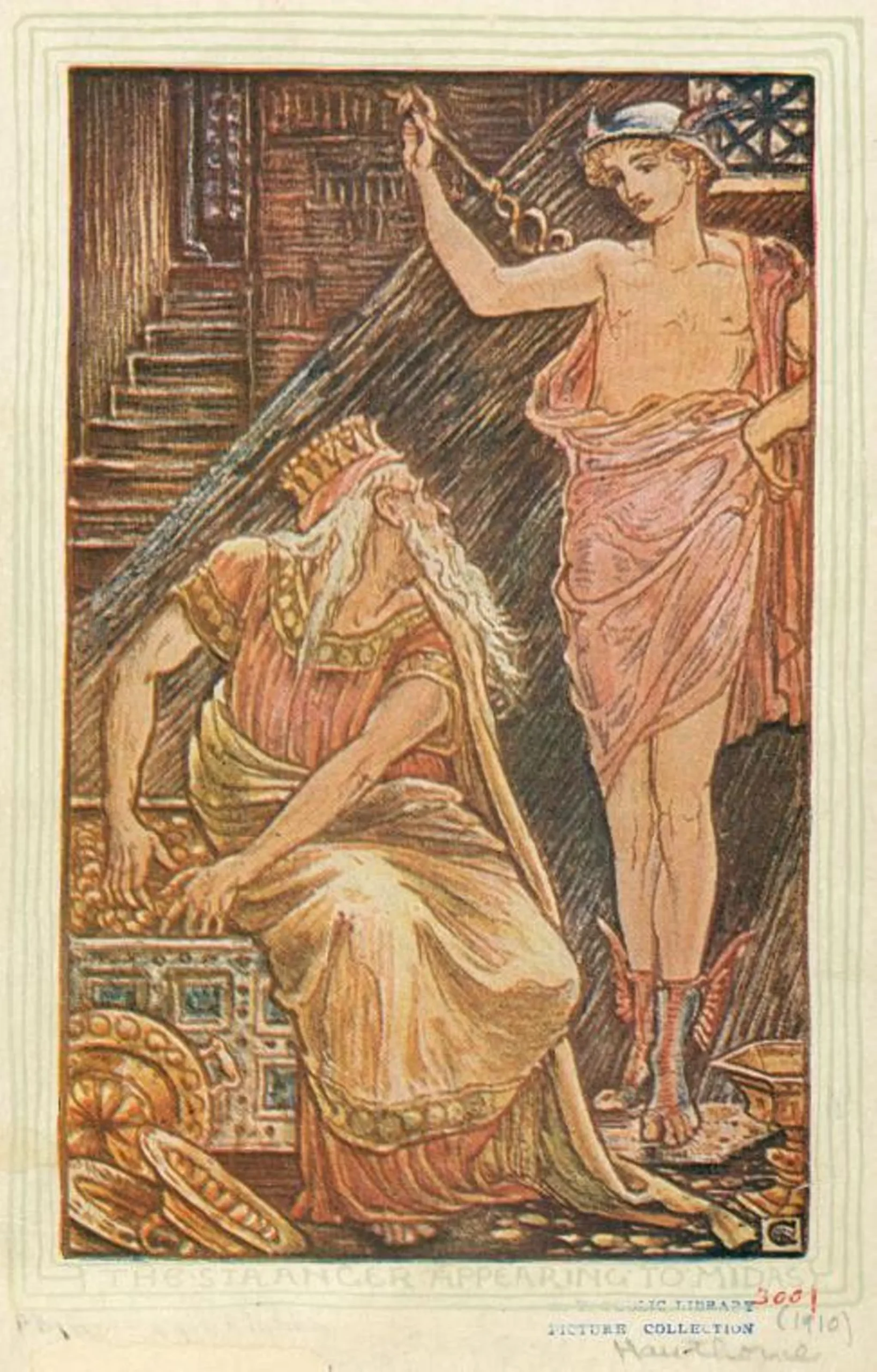 Crane, Walter『The stranger appearing to Midas』1910年