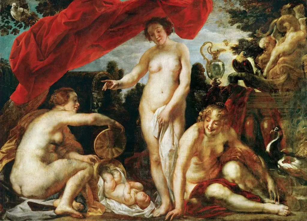 ヤコブ・ヨルダーンス『エリクトニオスを見つけるケクロプスの娘たち』1640年