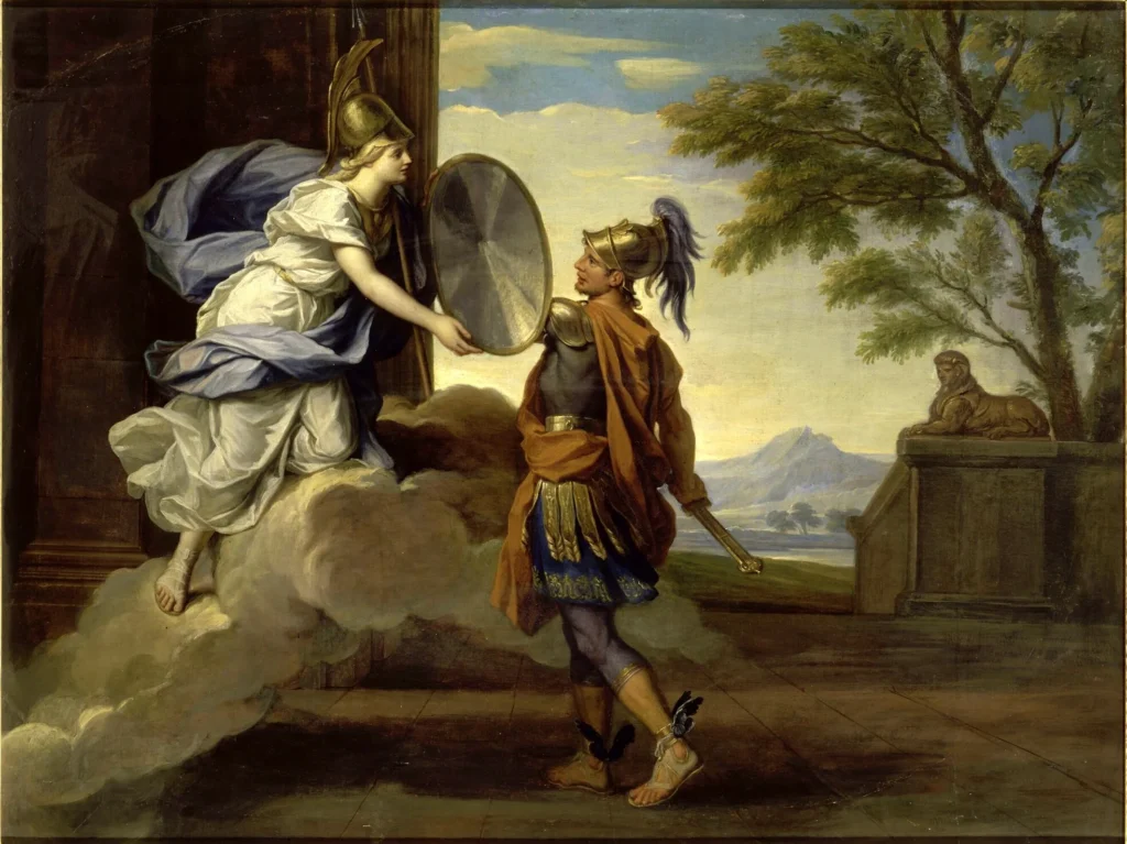 ルネ=アントワーヌ・ウアス『ペルセウスに盾を貸し与えたアテナ』1697年