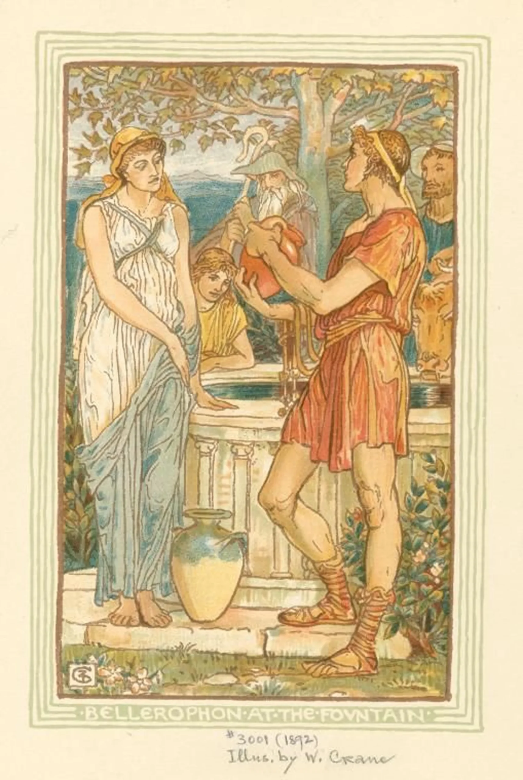 Crane, Walter『Bellerophon at the fountain』1910年