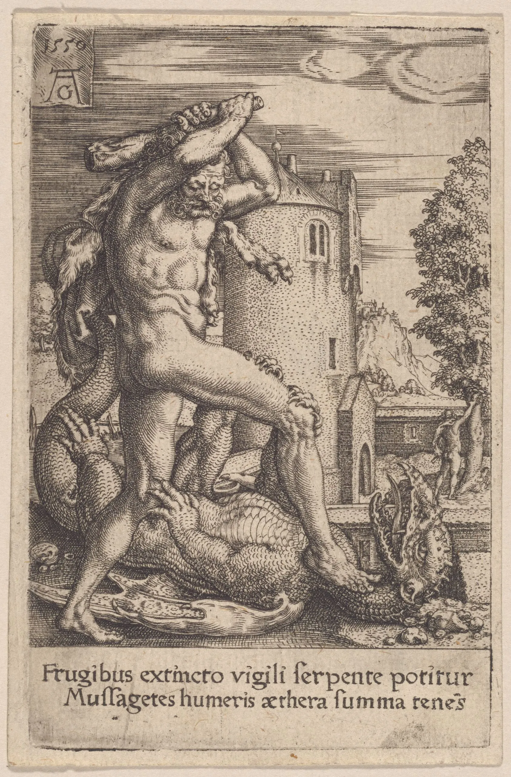 Aldegrever, Heinrich『Hercules Killing the Dragon Ladon』1550年