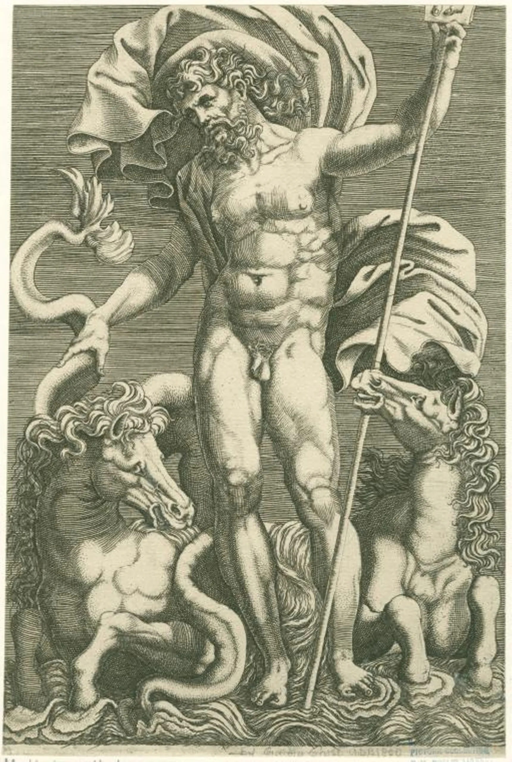 Perino, del Vaga『Neptune with two hippocampus』1560年頃