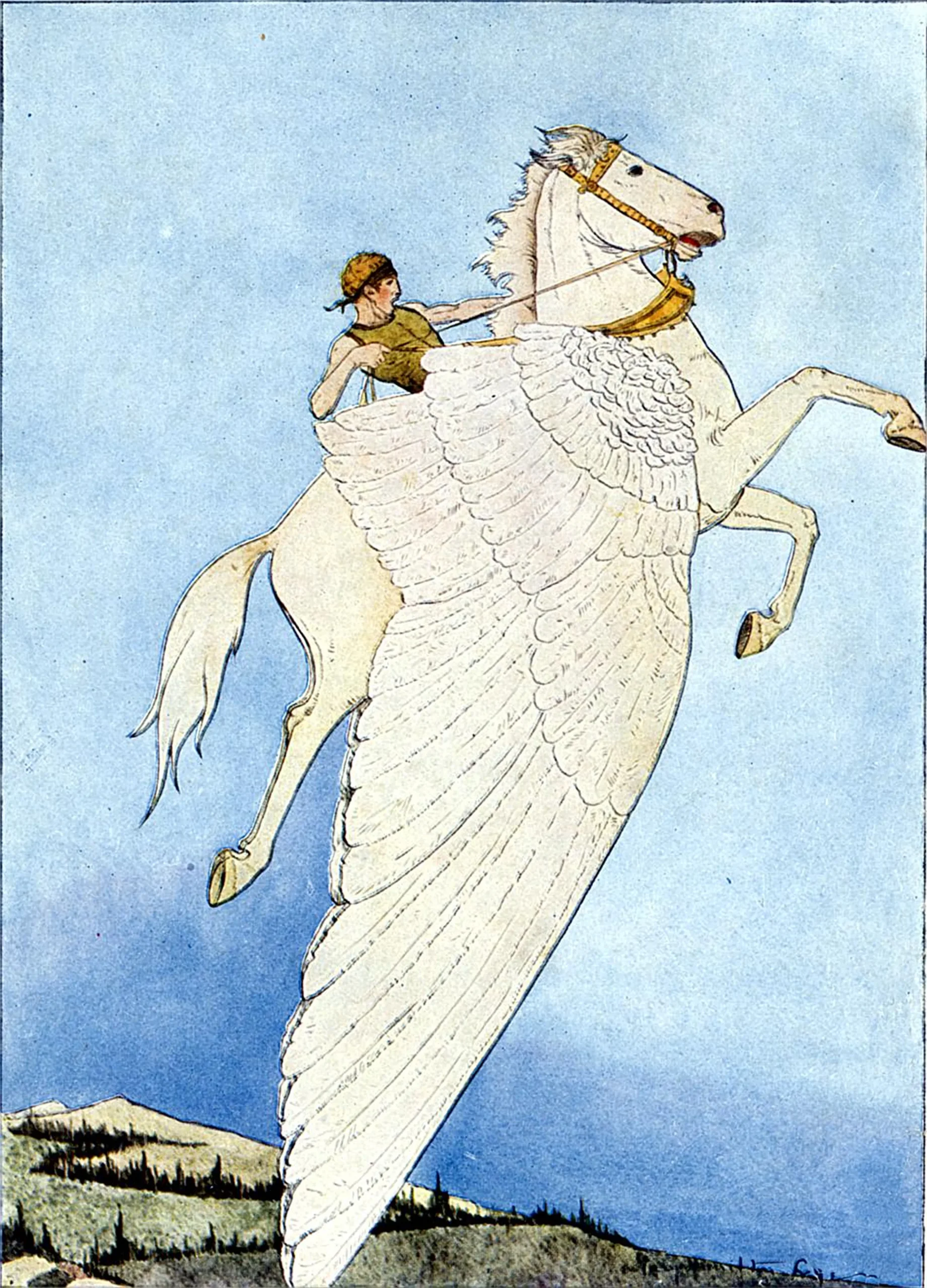 メアリー・ハミルトン・フライ「ペガサスに乗るベレロフォン」1914年