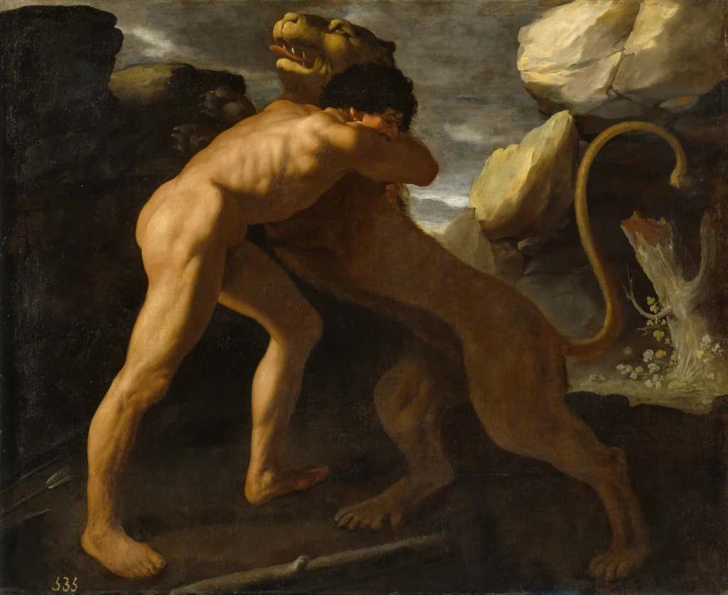 フランシスコ・デ・スルバラン「ヘラクレスとネメアの獅子」1634年