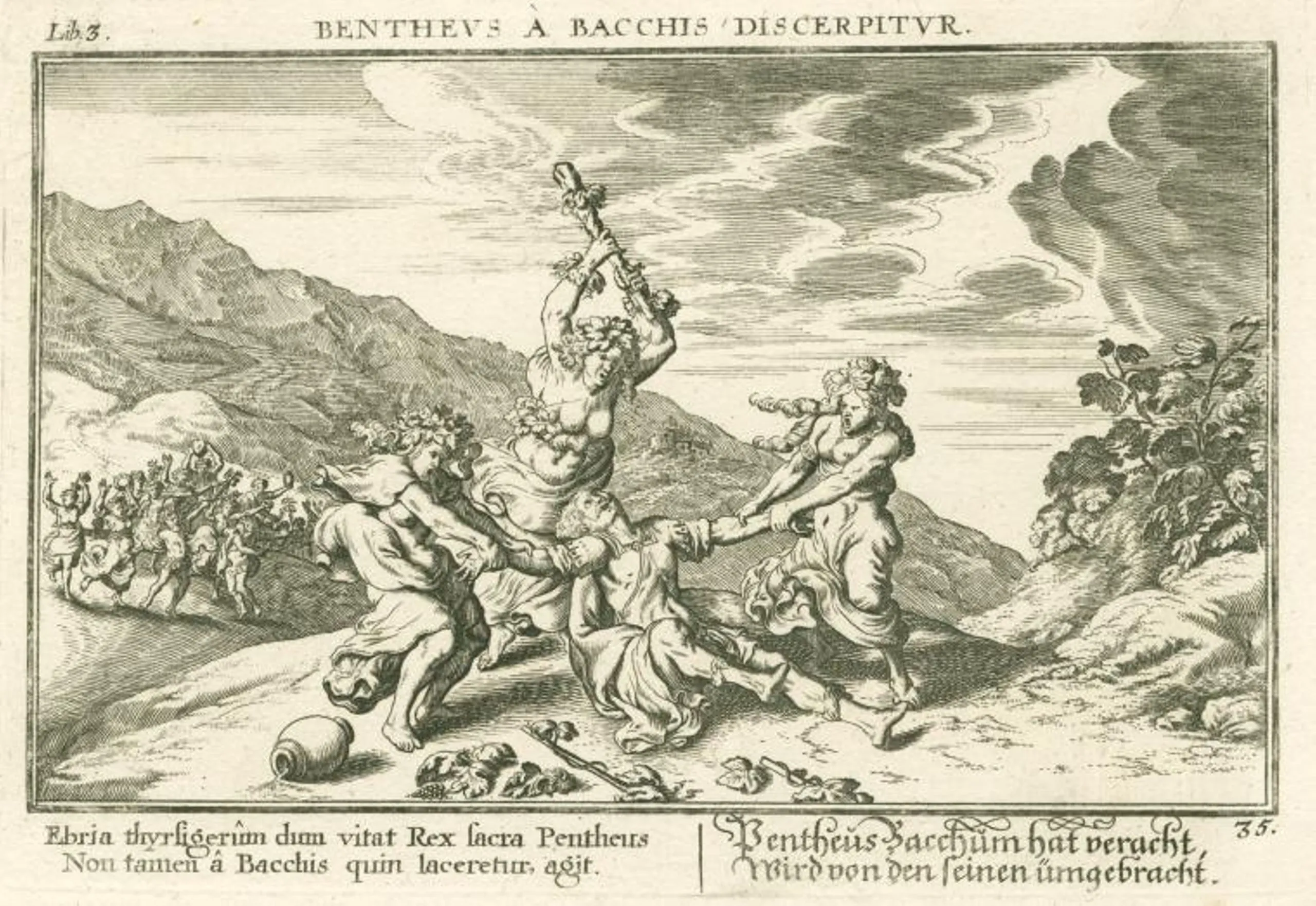Baur, Joh. Wilhelm『ペンテウスとバッカスの記録』1700年頃