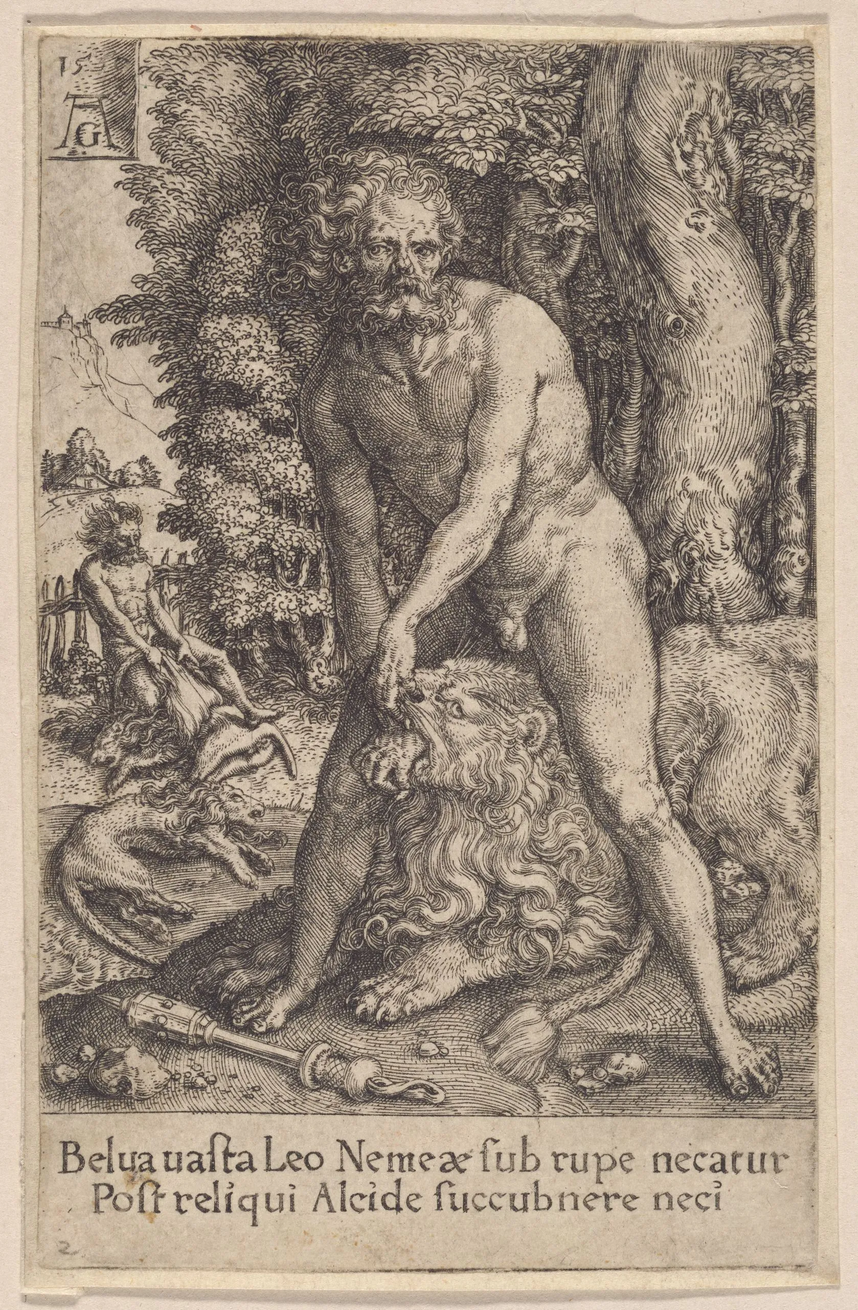 Aldegrever, Heinrich『The Fight with the Nemean Lion』1550年