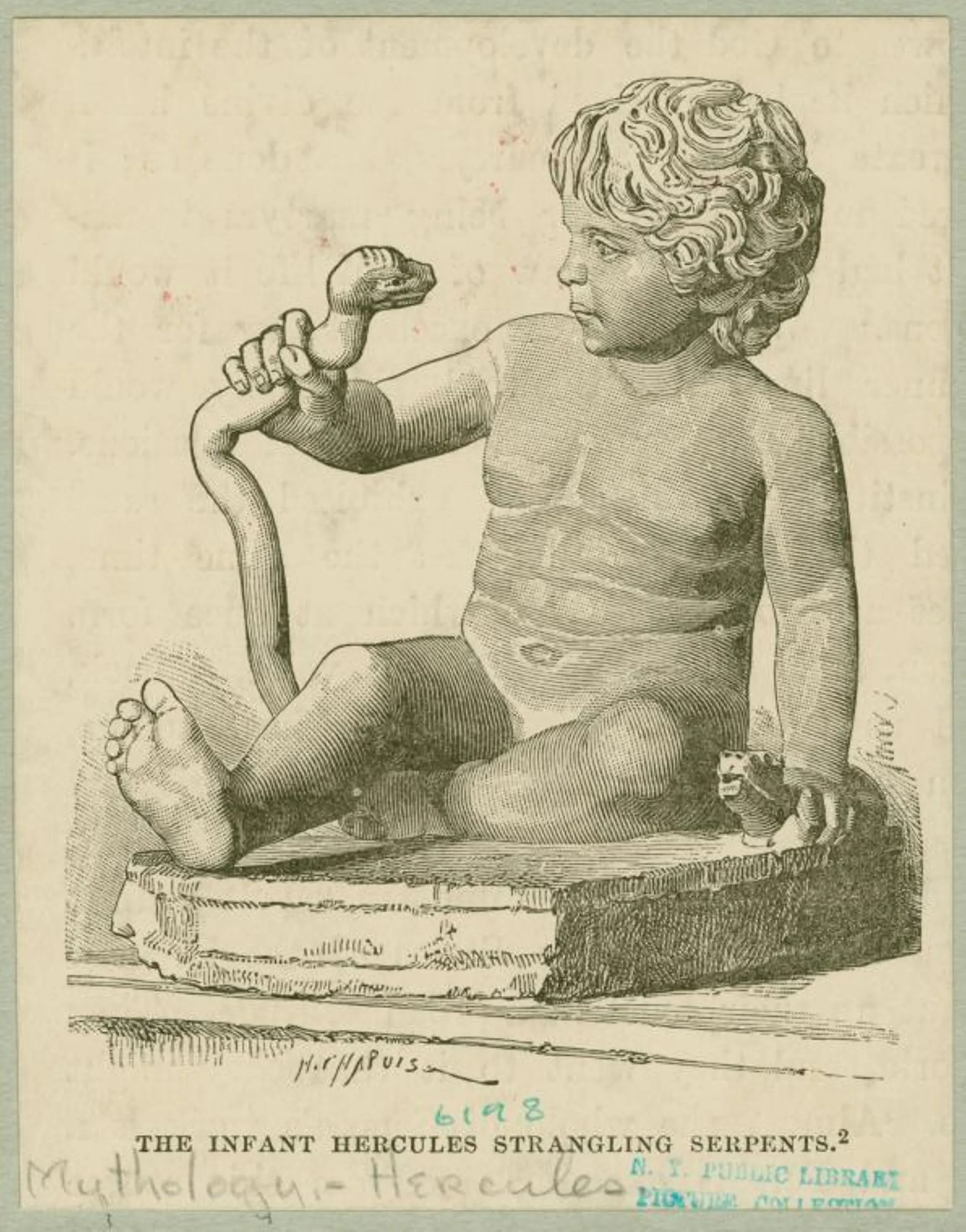 シャピュイ、イポリット『蛇を締める幼いヘラクレス』1890年