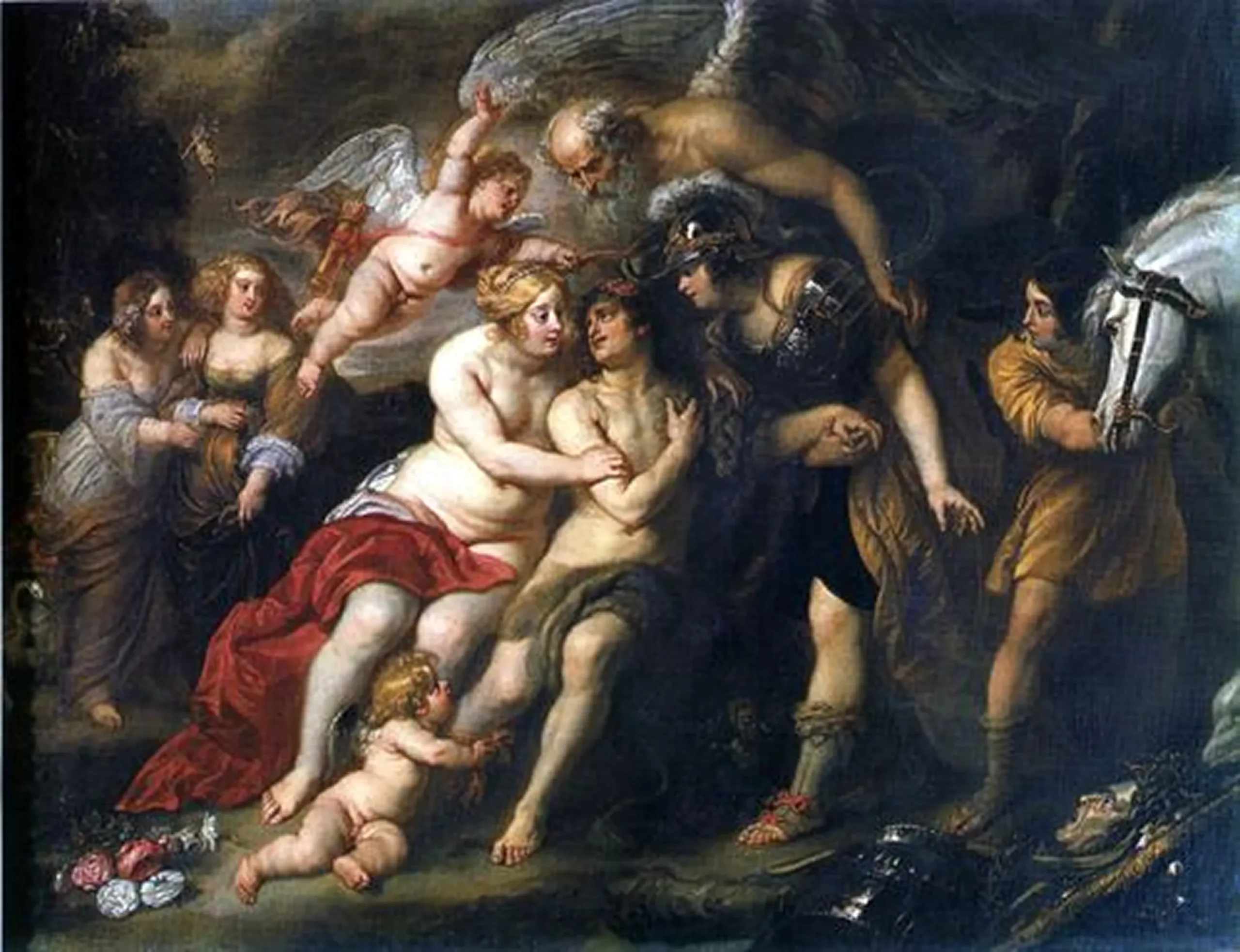 ヤン・ファン・デン・フッケ「カキアに誘惑されるヘラクレス」1640年頃