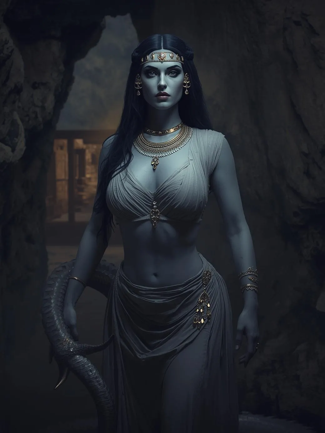 半人半蛇の怪物デルピュネ