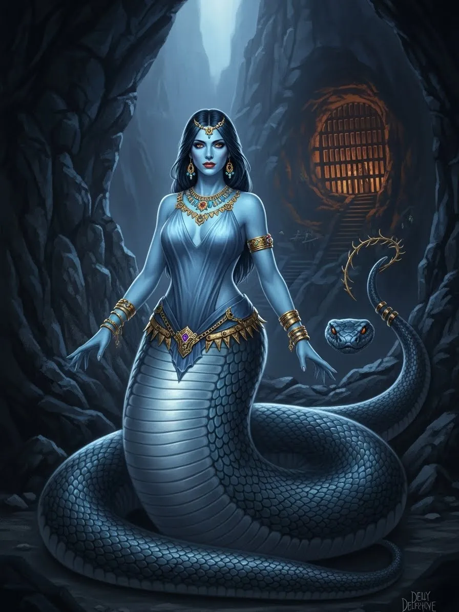 半人半蛇の怪物デルピュネ