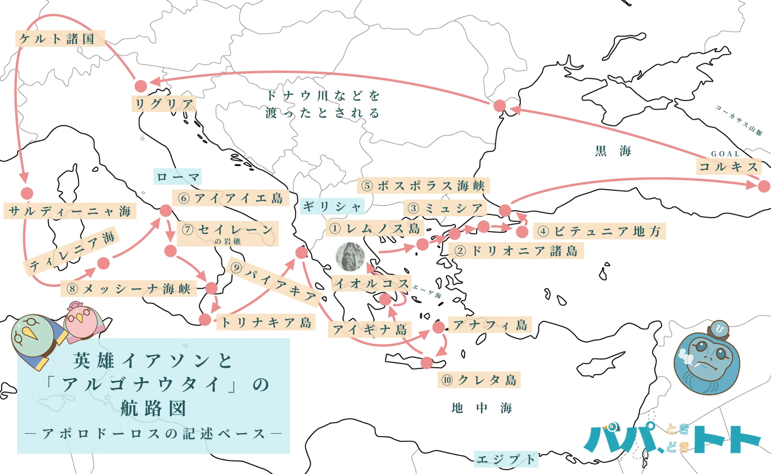 イアソンとアルゴナウタイの航路図12
