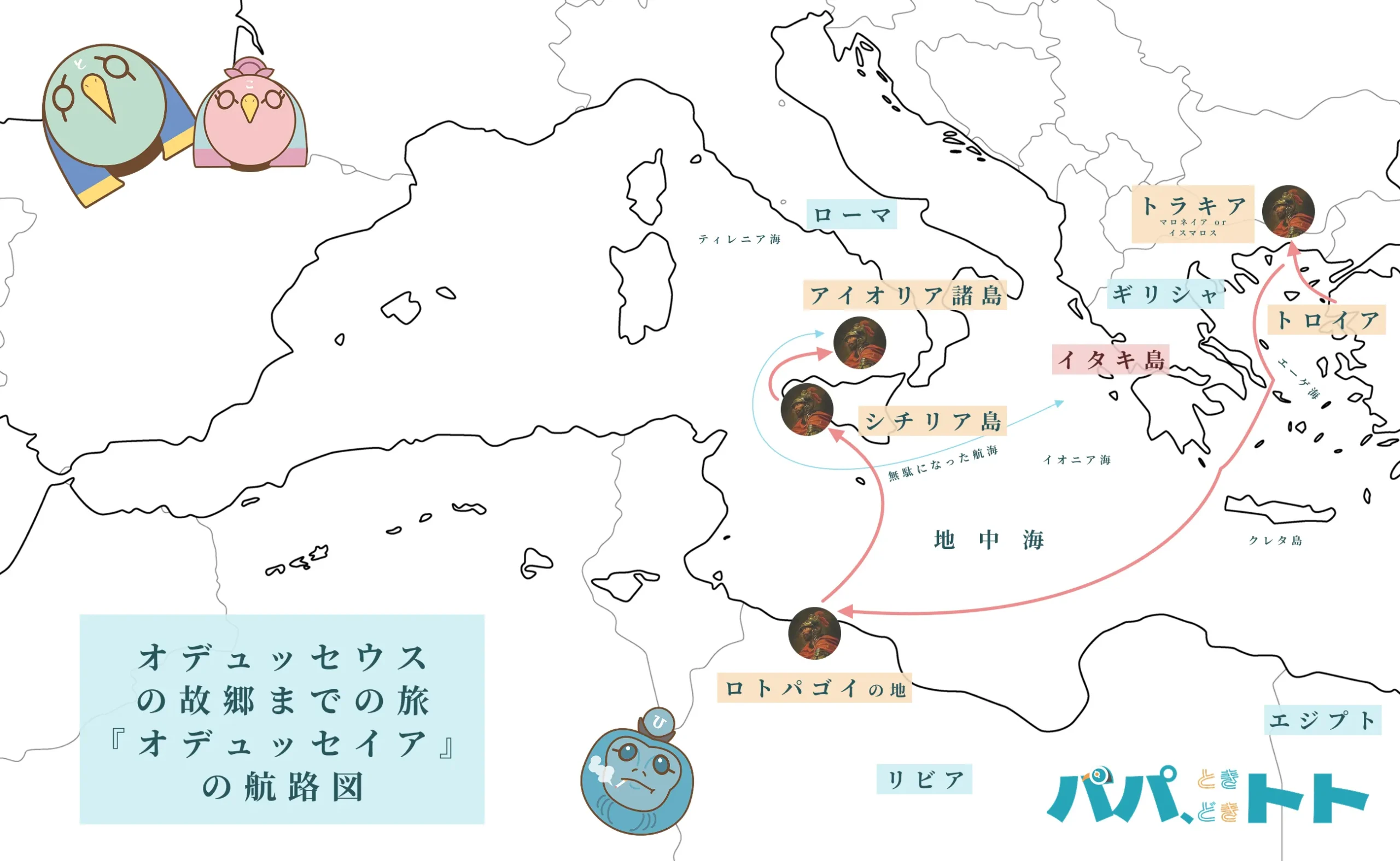 オデュッセウスの旅『オデュッセイア』の航路図4