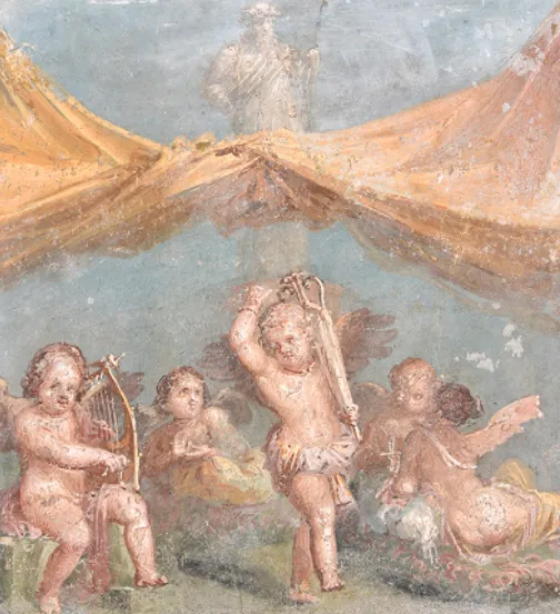 ポンペイのフレスコ画「エロテスの饗宴」西暦1世紀