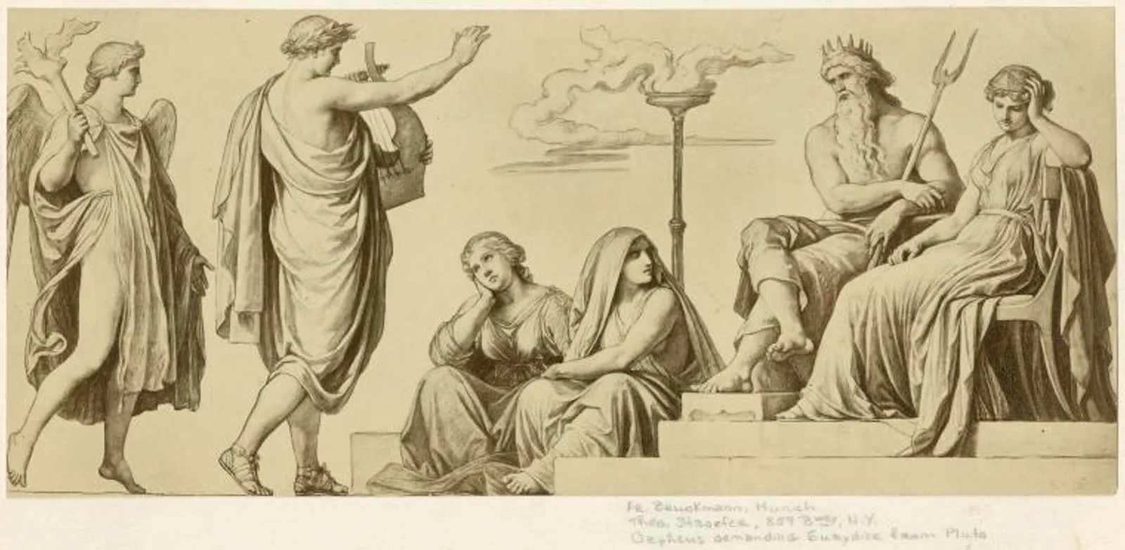 『オルフェウスがプルートンにエウリュディケーを要求する』1871年頃