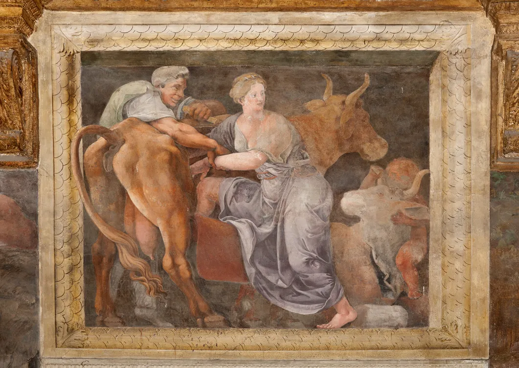 ジュリオ・ロマーノ『牛の腹の中に入るパシパエ』15世紀