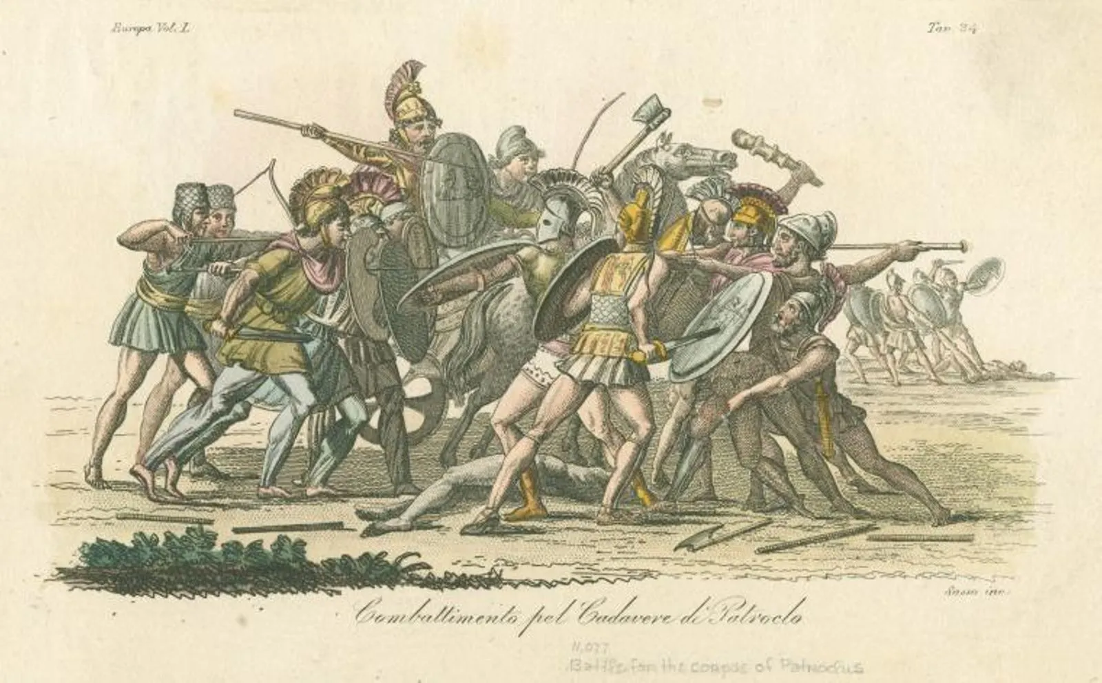 ジョバンニ・アントニオ・サッソ『パトロクロスの遺体をめぐる戦い』1823年-1838年