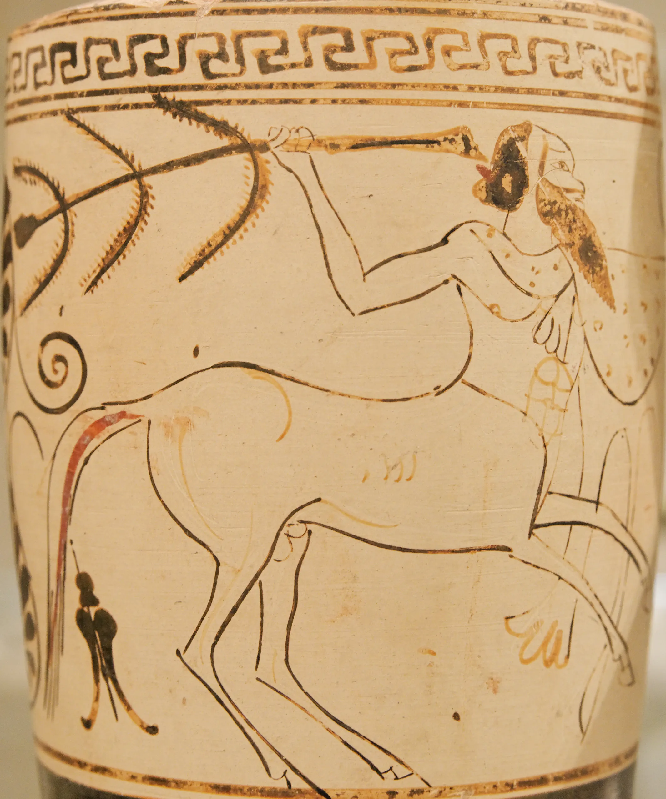 アッティカ式白地黒像レキュトスの一部「ケンタウロス」紀元前500年頃